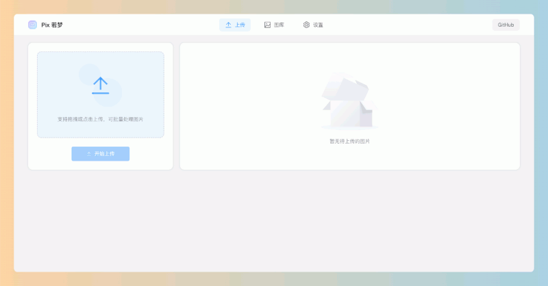 Pix Ruom:现代化的图片上传管理工具(静态图床程序),支持多种云存储服务,提供拖拽上传、智能压缩和格式转换功能