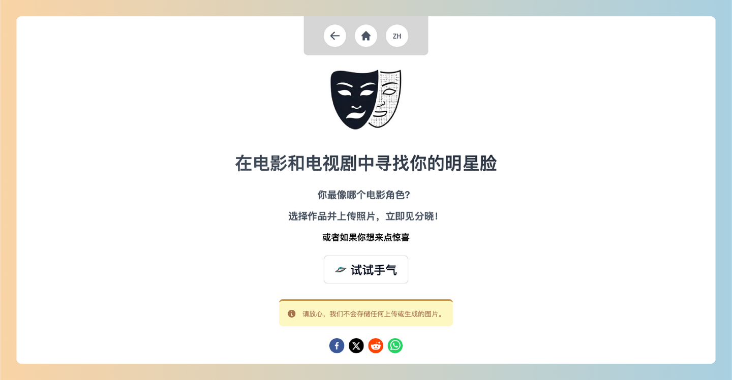 whatdoilooklike.online：只需上传照片，就能轻松进行面部匹配，发现和你相似的影视剧角色